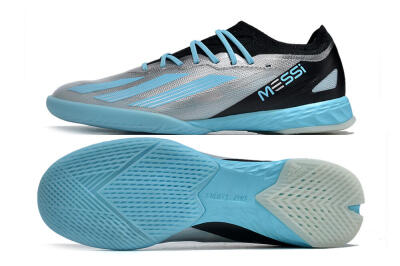 Adidas X Crazyfast.1 IC Low-Tops Football Shoes - Silver/Blue/Black