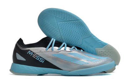 Adidas X Crazyfast.1 IC Low-Tops Football Shoes - Silver/Blue/Black