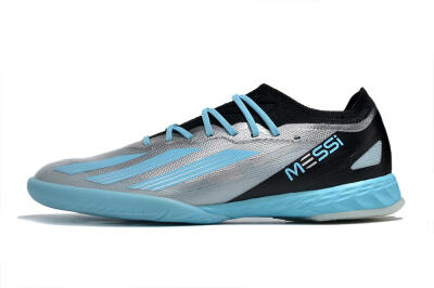 Adidas X Crazyfast.1 IC Low-Tops Football Shoes - Silver/Blue/Black
