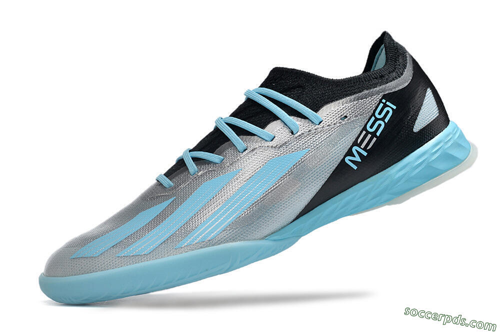 Adidas X Crazyfast.1 IC Low-Tops Football Shoes - Silver/Blue/Black 5