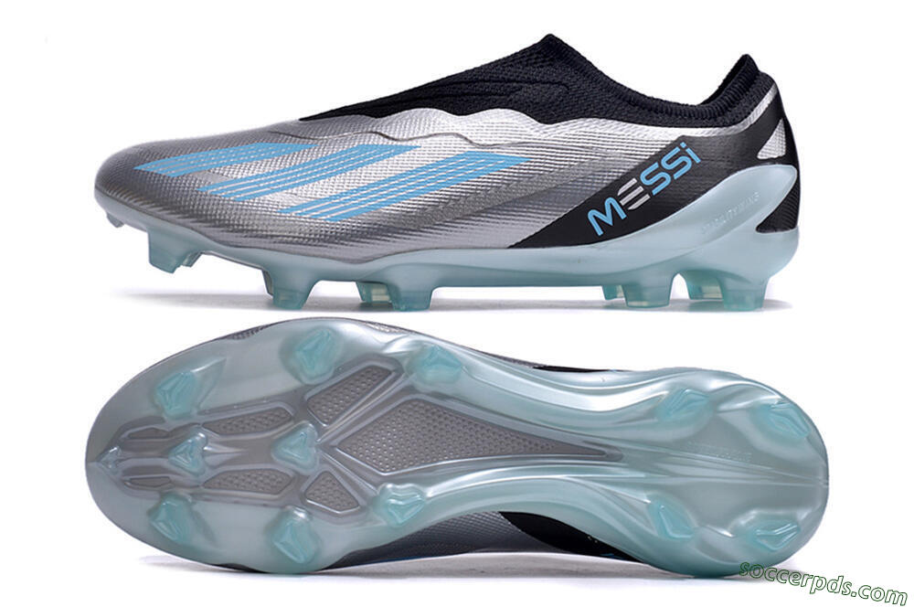 Adidas X Crazyfast+ FG Low-Tops Football Boots - Silver/Blue/Black 0