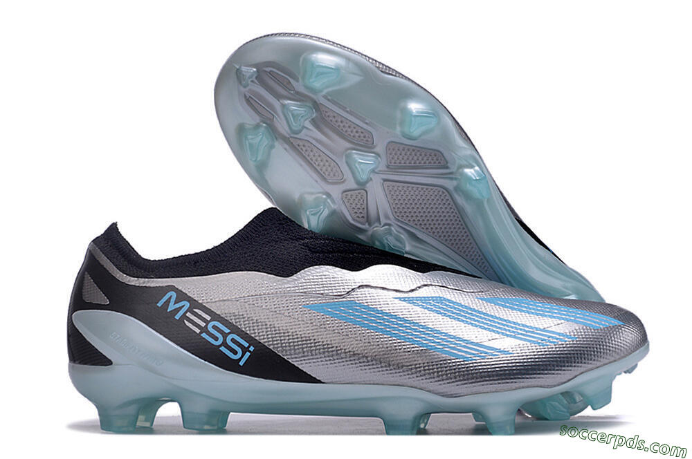 Adidas X Crazyfast+ FG Low-Tops Football Boots - Silver/Blue/Black 1