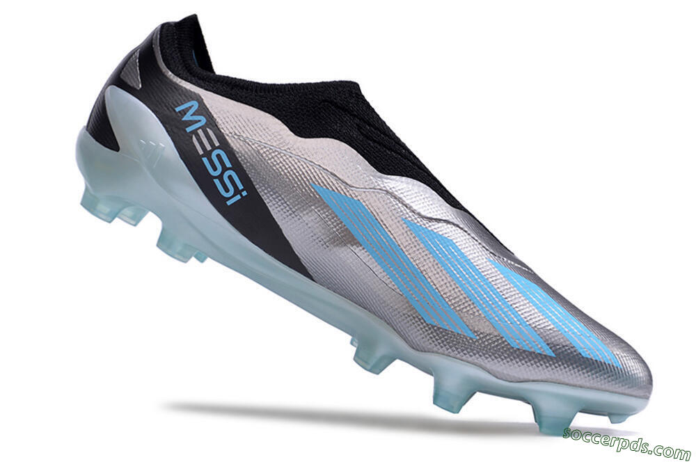 Adidas X Crazyfast+ FG Low-Tops Football Boots - Silver/Blue/Black 4