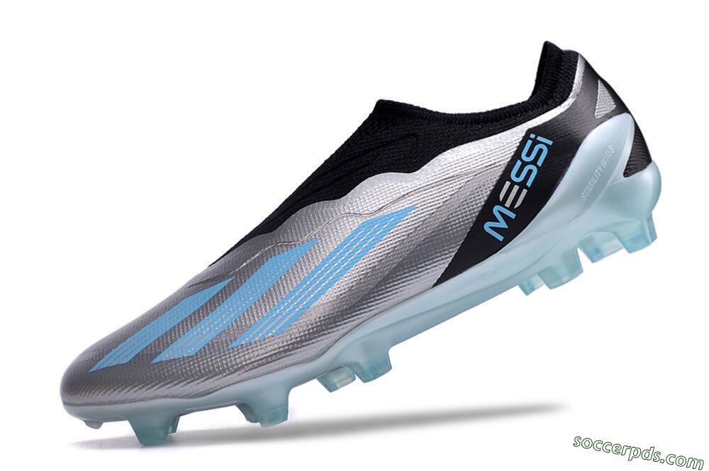 Adidas X Crazyfast+ FG Low-Tops Football Boots - Silver/Blue/Black 5