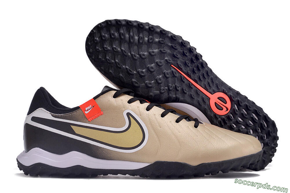 Nike Tiempo Legend 10 Academy TF Low-Tops Football Shoes - Brown/Gold/White 1