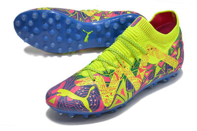 Puma Future Ultimate MG Low-Tops Football Boots - Yellow/Pink/Blue