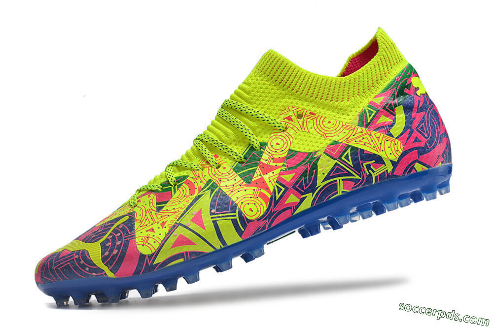 Puma Future Ultimate MG Low-Tops Football Boots - Yellow/Pink/Blue 5