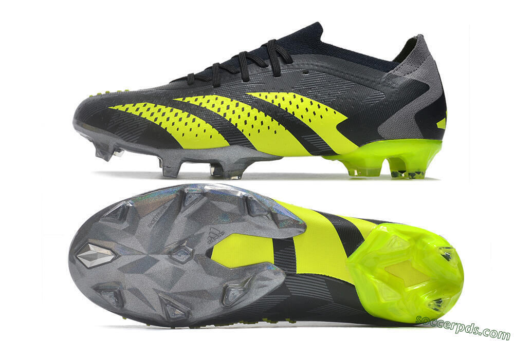 Adidas Predator Accuracy Paul Pogba.1 FG Low-Tops Football Boots - Grey/Black/Yellow 0