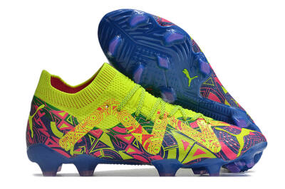 Puma Future Ultimate FG Low-Tops Football Boots - Green/Blue/Pink