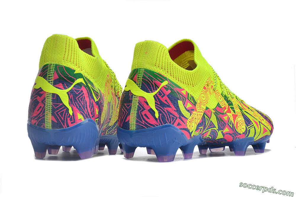 Puma Future Ultimate FG Low-Tops Football Boots - Green/Blue/Pink 6