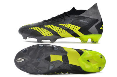 Adidas Predator Accuracy.1 FG High-Tops Football Boots - Black/Grey/Yellow