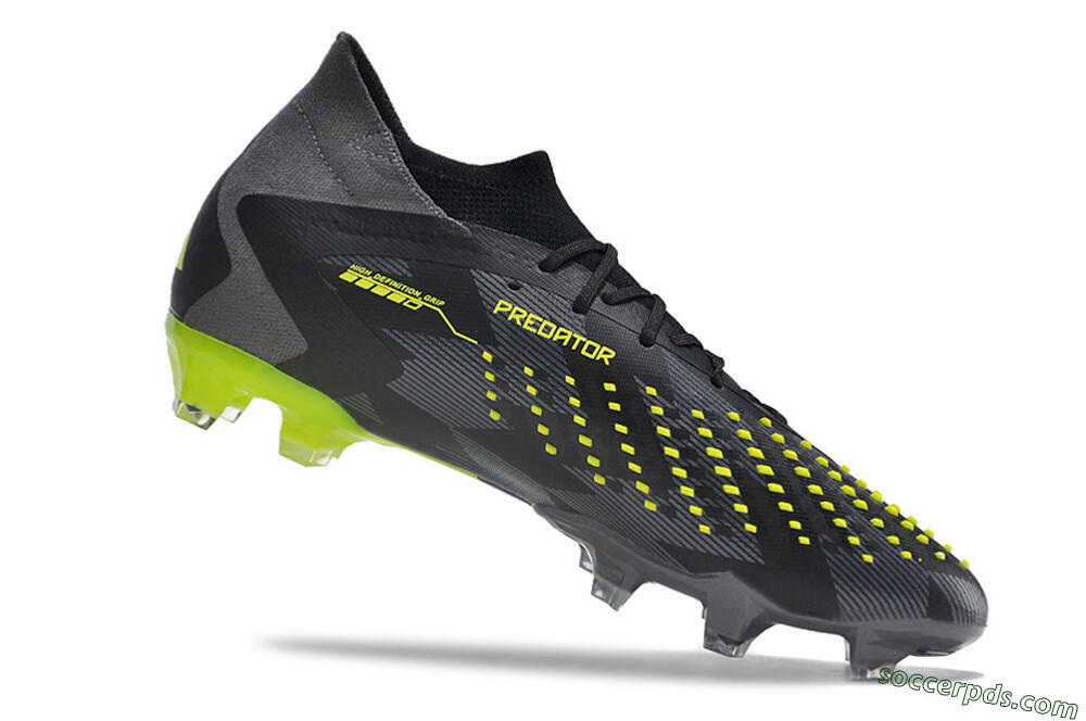 Adidas Predator Accuracy.1 FG High-Tops Football Boots - Black/Grey/Yellow 4