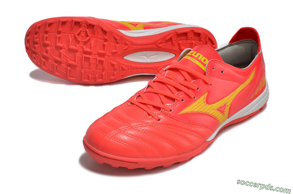 Mizuno Morelia Neo 3 Pro TF Low-Tops Football Shoes - Red/Yellow/White 3