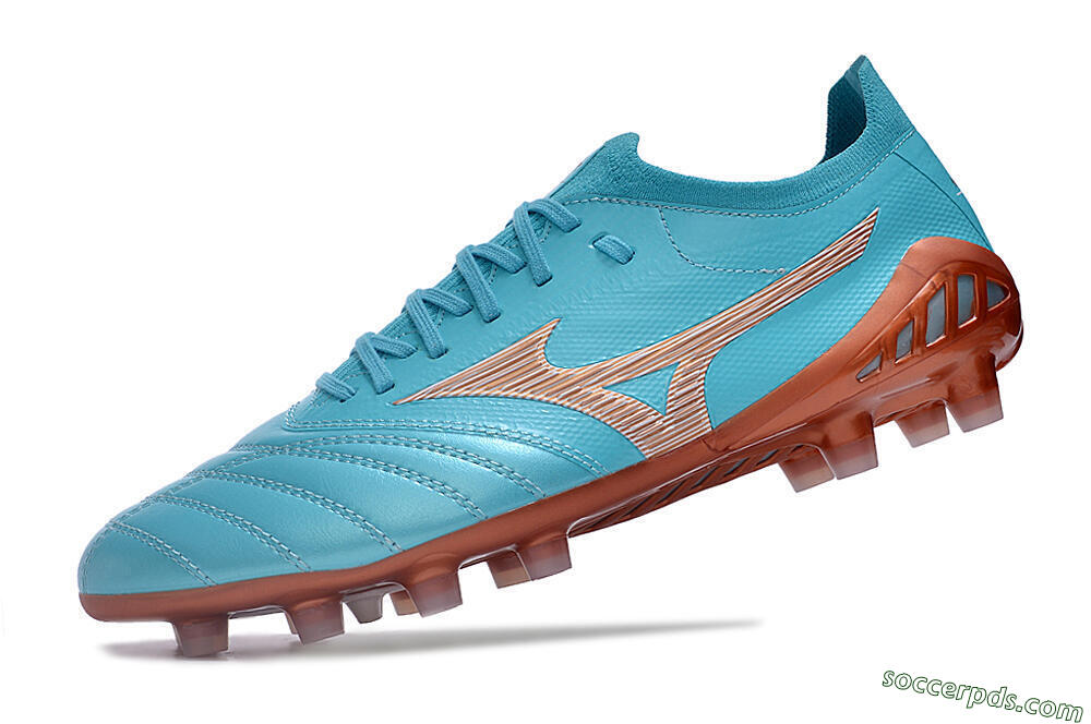 Mizuno Morelia Neo 3 Made in Japan FG Low-Tops Football Boots - Blue/Brown 5