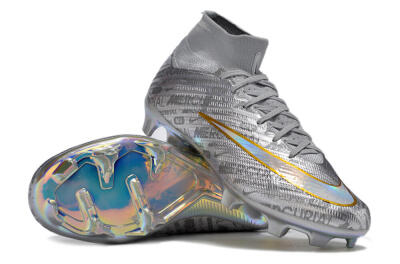 Nike Air Zoom Mercurial Superfly 15 Elite FG High-Tops Football Boots - Sliver/Gold/Rainbow