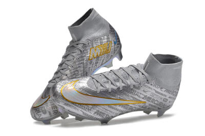 Nike Air Zoom Mercurial Superfly 15 Elite FG High-Tops Football Boots - Sliver/Gold/Rainbow
