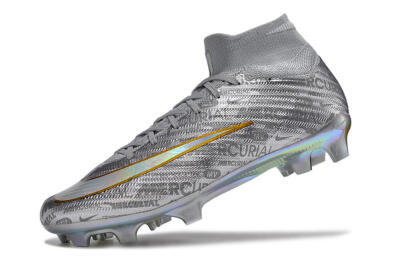 Nike Air Zoom Mercurial Superfly 15 Elite FG High-Tops Football Boots - Sliver/Gold/Rainbow