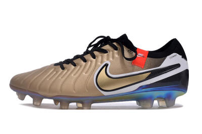 NikeTiempo Legend 10 Elite FG Low-Tops Football Boots - Gold/Black/White