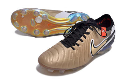 NikeTiempo Legend 10 Elite FG Low-Tops Football Boots - Gold/Black/White