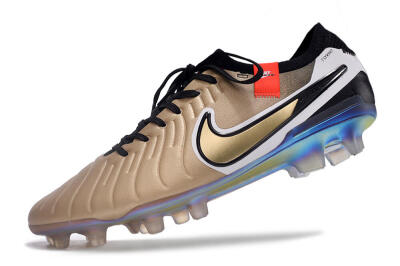 NikeTiempo Legend 10 Elite FG Low-Tops Football Boots - Gold/Black/White