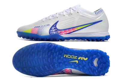 Nike Air Zoom Mercurial Vapor 15 Elite TF Low-Tops Football Shoes - White/Blue/Pink