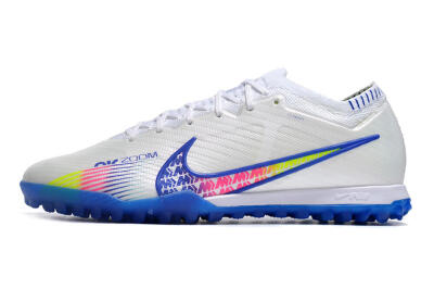 Nike Air Zoom Mercurial Vapor 15 Elite TF Low-Tops Football Shoes - White/Blue/Pink