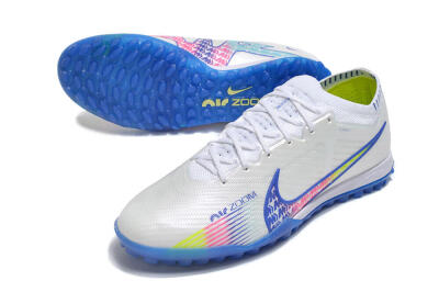 Nike Air Zoom Mercurial Vapor 15 Elite TF Low-Tops Football Shoes - White/Blue/Pink