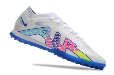 Nike Air Zoom Mercurial Vapor 15 Elite TF Low-Tops Football Shoes - White/Blue/Pink