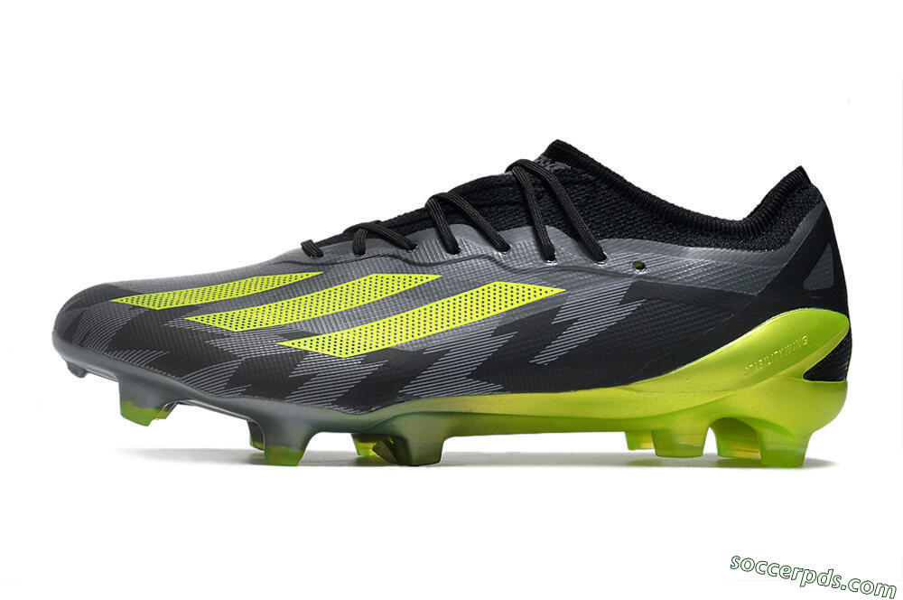 Adidas x Crazyfast.1 FG Low-Tops Football Boots - Black/Green 2