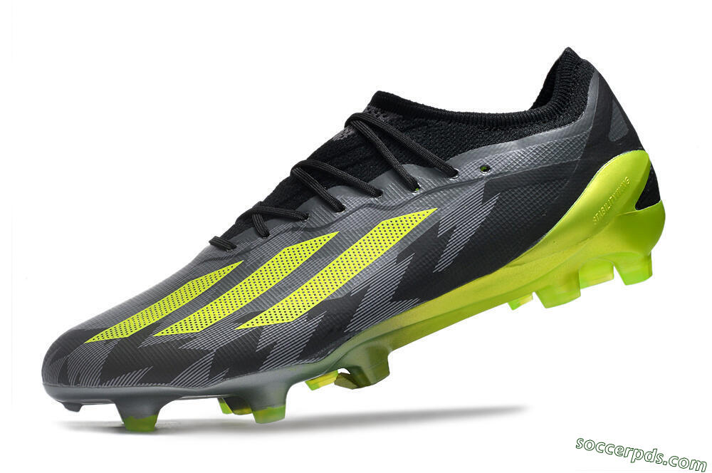 Adidas x Crazyfast.1 FG Low-Tops Football Boots - Black/Green 5
