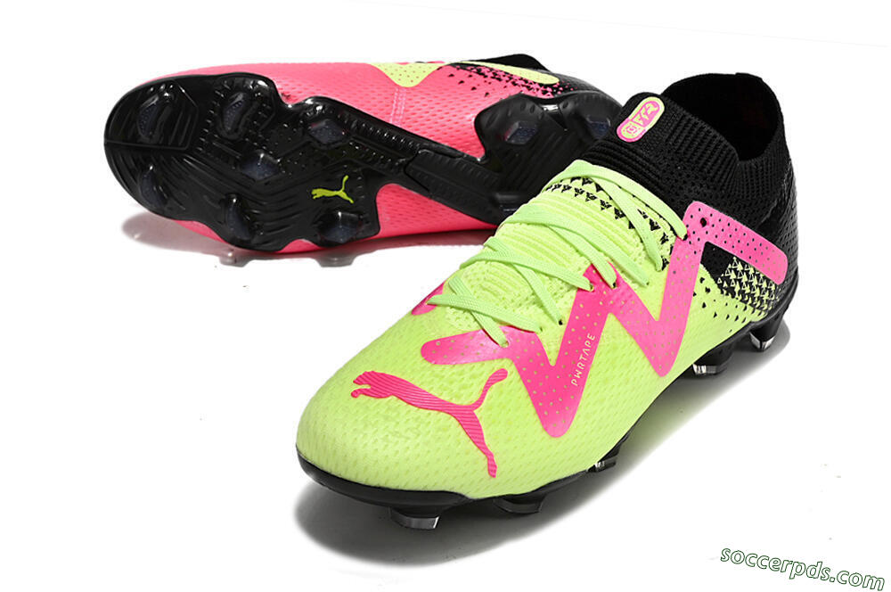 Puma Future Ultimate FG Low-Tops Football Boots - Yellow/Pink/Black 3
