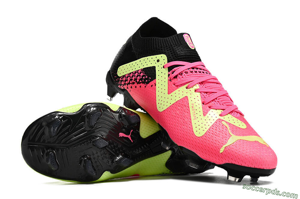 Puma Future Ultimate FG Low-Tops Football Boots - Yellow/Pink/Black 4