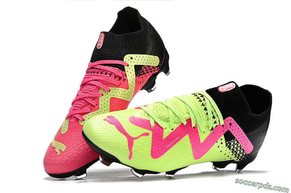 Puma Future Ultimate FG Low-Tops Football Boots - Yellow/Pink/Black 6
