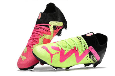 Puma Future Ultimate FG Low-Tops Football Boots - Yellow/Pink/Black
