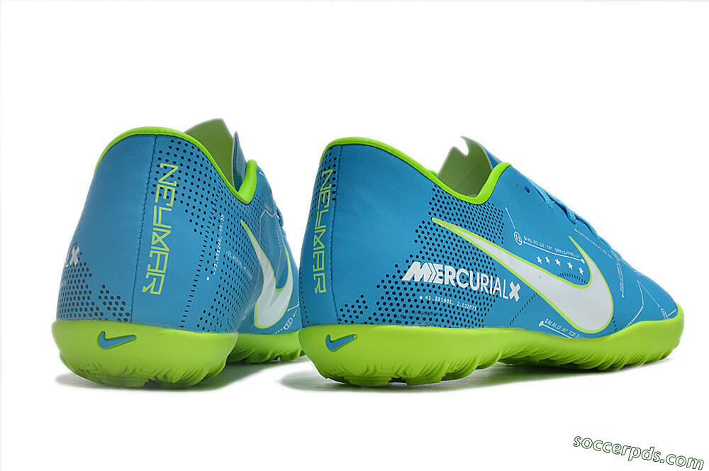 NIke Mercuricalx Victory 6 TF Low-Tops Football Shoes - Blue/Silver/Green 6