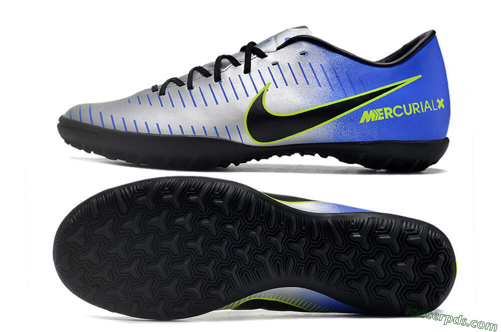 NIke Mercuricalx Victory 6 TF Low-Tops Football Shoes - Silver/Blue/Green/Black 0