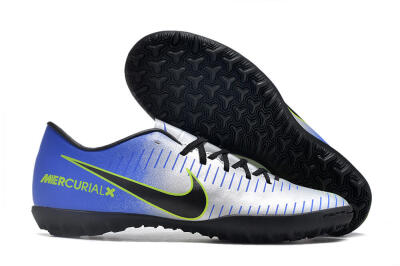 NIke Mercuricalx Victory 6 TF Low-Tops Football Shoes - Silver/Blue/Green/Black