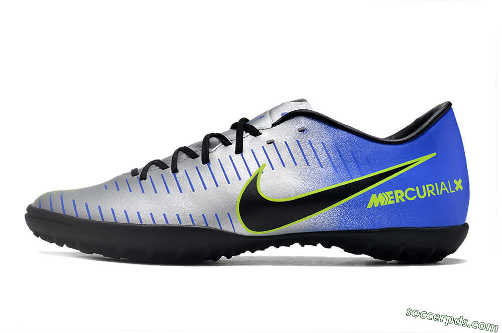 NIke Mercuricalx Victory 6 TF Low-Tops Football Shoes - Silver/Blue/Green/Black 2