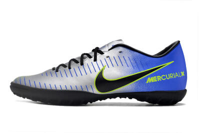 NIke Mercuricalx Victory 6 TF Low-Tops Football Shoes - Silver/Blue/Green/Black