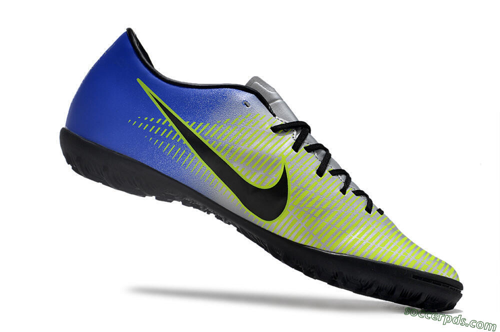 NIke Mercuricalx Victory 6 TF Low-Tops Football Shoes - Silver/Blue/Green/Black 4