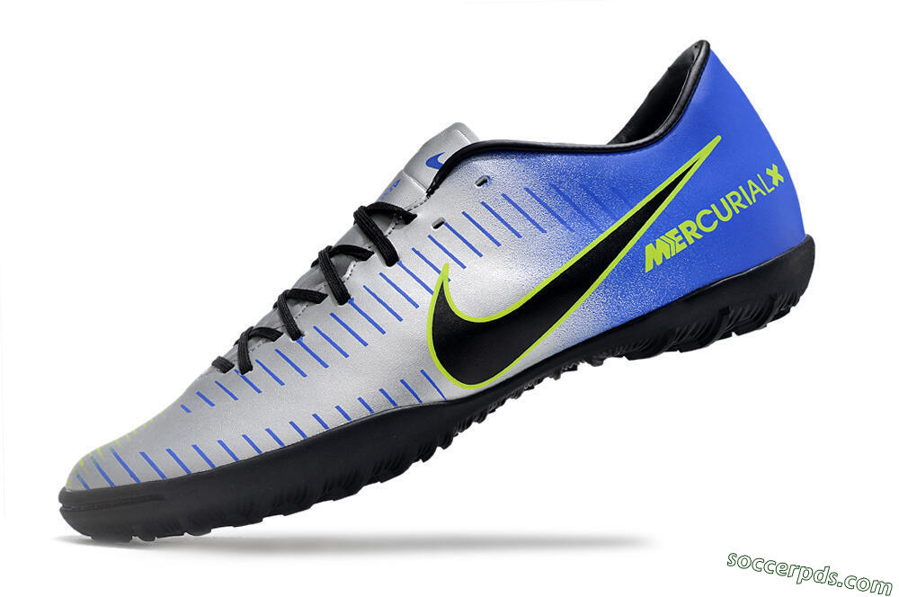 NIke Mercuricalx Victory 6 TF Low-Tops Football Shoes - Silver/Blue/Green/Black 5