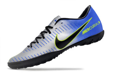 NIke Mercuricalx Victory 6 TF Low-Tops Football Shoes - Silver/Blue/Green/Black