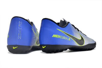 NIke Mercuricalx Victory 6 TF Low-Tops Football Shoes - Silver/Blue/Green/Black
