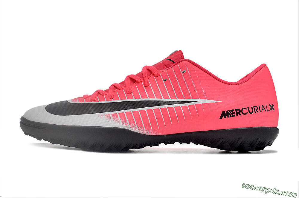 NIke Mercuricalx Victory 6 TF Low-Tops Football Shoes - Pink/Grey/Black 2