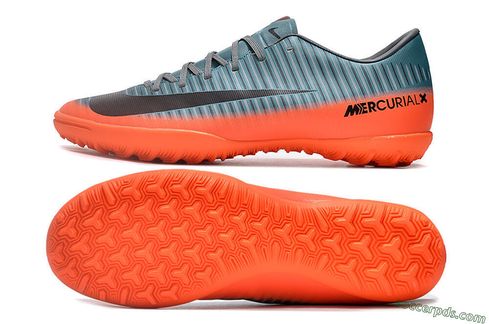 NIke Mercuricalx Victory 6 TF Low-Tops Football Shoes - Blue/Black/Orange 0
