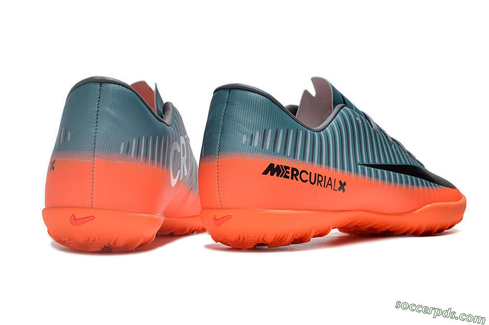 NIke Mercuricalx Victory 6 TF Low-Tops Football Shoes - Blue/Black/Orange 6