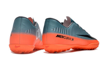 NIke Mercuricalx Victory 6 TF Low-Tops Football Shoes - Blue/Black/Orange