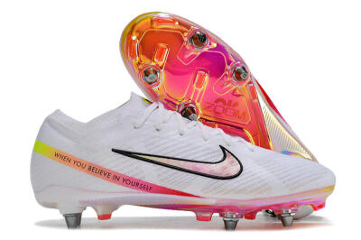 Nike Air Zoom Mercurial Vapor 15 Elite SG Low-Tops Football Boots - White/Pink/Yellow/Black