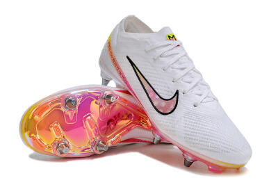 Nike Air Zoom Mercurial Vapor 15 Elite SG Low-Tops Football Boots - White/Pink/Yellow/Black