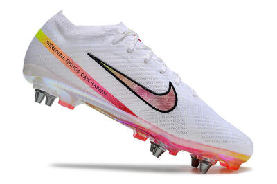 Nike Air Zoom Mercurial Vapor 15 Elite SG Low-Tops Football Boots - White/Pink/Yellow/Black